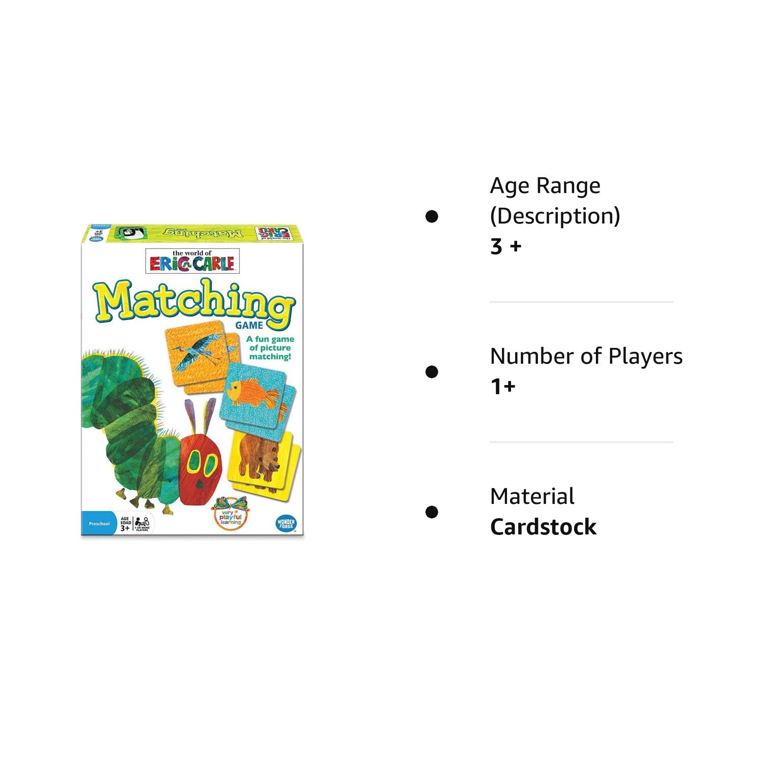Wonder Forge Eric Carle Matching Game For Boys & Girls Age 3 To 5 - A Fun & Fast Animal Memory Game