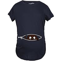 Maternity African American Baby Peeking Funny T Shirts Pregnancy Annoucement T Shirt