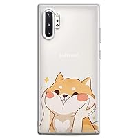 Case Compatible with Samsung S24 S23 S22 Plus S21 FE Ultra S20+ S10 Note 20 S10e S9 Flexible Silicone Print Shiba Inu Girl Doggy Women Clear Adorable Teen Slim fit Cutie Design Cute Kawaii Pup