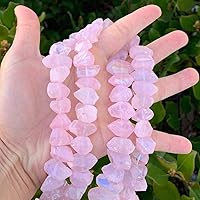 Adabele Natural Raw Healing Crystal Quartz Nugget Gems Stone 15 inch Rose Pink AB Titanium Coated Loose Gemstone Drop Beads for Jewelry Craft Making GA-B8