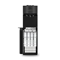 Brio 4-Stage Bottleless Water Cooler Dispenser – Ultrafiltration, Tri-Temp, Self-Cleaning UV, Child Safety Lock, LED Display & Night Light, NSF 42 Filters Included, Black