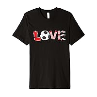 Love Soccer Valentines Day Sport Fan Lover Midfielder Goalie Premium T-Shirt