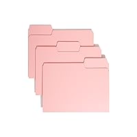 Smead Colored File Folder, 1/3-Cut Tab, Letter Size, Pink, 100 per Box (12643)
