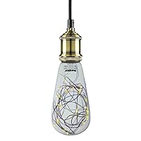 Sunlite 81192 ST64 Edison Bulb, LED Fairy-Lights Inside, 1.5 Watts, Medium (E26) Base, Non Dimmable, Party Decoration, Holiday Lighting, String Light, Warm White, 1 Count