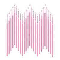 500PCS Disposable Micro Applicators Brush for Eyelash and Make up Brushes and Personal Care Microswabs Pink (Head Diameter: 2.0mm)