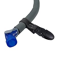 Drink Tube Lanyard Clip. Secure your drink tube to your hydration backpack strap or clothing. (Black)