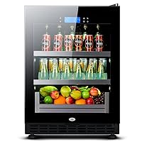 Wine and Beverage Compressor Small Freezer, Freestanding Refrigeration Silent Black Refrigerator