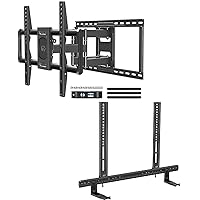 Mounting Dream Full Motion TV Mount Wall Bracket TV Wall Mounts for 42-75 Inch TV & Heavy Duty Soundbar Wall Mount for Most Sound Bars Up to 26.5 LBS