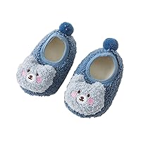 Toddler High Top Shoe Winter Children Toddler Shoes for Boys and Girls Floor Shoes Flat Bottom Non Slip Slip On Plush Warm and Comfortable Cute Cartoon Bear Girls Dress Boots Size 13