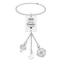 Step Parent Gifts DNA Doesn't Make You Family Love Does Hanging Ornament Car Rear View Mirror Hanging Accessories for Step Mom Step Dad Christmas Birthday Fathers