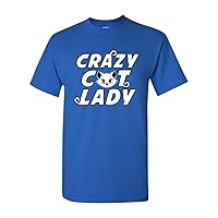 Crazy Cat Lady Cartoon Parody Funny DT Adult T-Shirt Tee