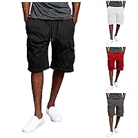Mens Cargo Shorts Relaxed Fit Casual Vintage Printed Shorts Outdoor Hiking Pants with Pockets Summer Sport Bottoms