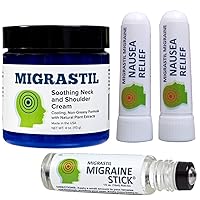 Basic Vigor Migrastil Migraine Stick, Neck Cream & Nausea Inhaler 2-Pack Bundle from