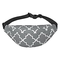 Quatrefoil Grey Print Fanny Packs for Women Men Crossbody Waist Bag Waterproof Belt Bag with Adjustable Strap
