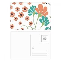 Orange Flower Plant Paint Postcard Set Birthday Mailing Thanks Greeting Card