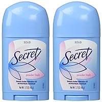 Secret Solid Antiperspirant and Deodorant Shower, Powder Fresh, 1.7 Ounce (Pack of 2)