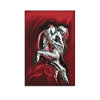 Posters for Room Aesthetic Couple Sex Canvas Picture Art Print Lovers Emotion Wall Art Canvas Painting Wall Art Poster for Bedroom Living Room Decor 12x18inch(30x45cm) Unframe-style