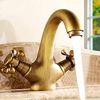 Faucets,Faucet All Copper Faucet Soild Brass Double Handle Control Antique Faucet Kitchen Bathroom Basin Mixer Tap Hot Cold Bath Mixer Water Tap