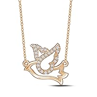 0.08cttw Diamond Dove Pendant Necklace in 925 Sterling Silver(I-J/I2-I3) 18