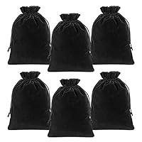 25/50/100PCS Velvet Drawstring Bags Jewelry Pouches for Christmas Birthday Party Wedding Favors Gift Candy Headphones Art and DIY Craft (100Pcs, Black, 7