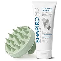 Dandruff Shampoo and Scalp Massager Brush Set, Anti-Dandruff Treatment for Long Lasting Relief of Itchy and Flaky Scalp - Scalp Treatment for Dandruff, Scalp Psoriasis & Seborrheic Dermatitis
