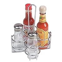 G.E.T. Metal Condiment Condiment Caddy with Number Holder, 4 Compartment, Chrome (Case of 12)