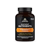 Ancient Nutrition Probiotics and Vitamin C Supplement, Supports Healthy Immune System and Gut Health, Made Without GMOs, Superfoods Supplement, Paleo and Keto Friendly, 30 Servings
