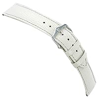 12mm Hirsch Rainbow White Genuine Calfskin Leather Stitched Flat Watch Band