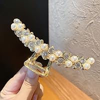 hair clips barrettes for women Pearls Hair Clips Shiny Hair Claw Clips Rhinestone Shark Clip Hair Styling Barrettes for Women Makeup Hair Accessories By FFYY (Color : 3)