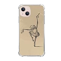 Cute Ballet Frog Case Compatible with iPhone 13, Dancing Frog Case for iPhone 13 for Teens Men and Women, Cool TPU Bumper
