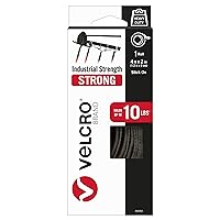 VELCRO Brand - Industrial Strength | Indoor & Outdoor Use | Superior Holding Power on Smooth Surfaces | Size 4ft x 2in | Tape, Black - Pack of 1, (Model: 90593)
