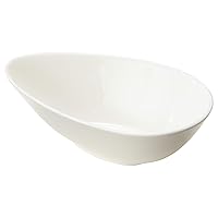 Narumi 50460-9712 Forte Plate, White, 4.3 inches (11 cm), Teardrop Petite Boat, Microwave Heating Safe