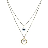 Pendent Blue Evil Eye Dual Layer Fashionable Necklace Pendent Modern Chain For Girls & Women Jewellery