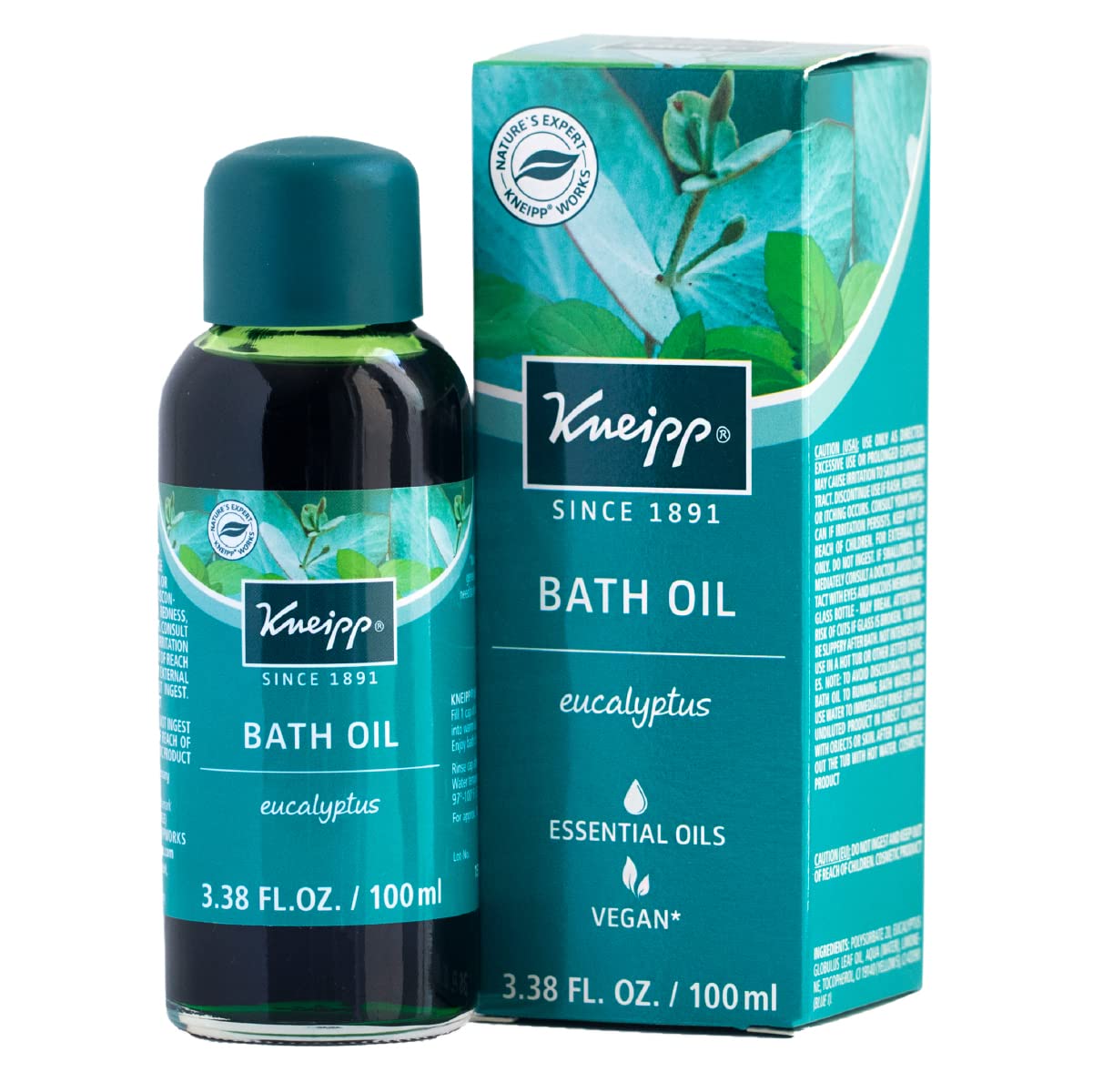 Kneipp Eucalyptus Herbal Bath Oil with Eucalyptus Essential Oil, 3.38 fl oz.
