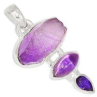 Xtremegems Natural Amethyst - Africa 925 Sterling Silver Pendant Jewelry ALLP-24088