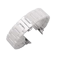 for Apple Watch 7/6/5/4/3/2/1 42mm/38mm Ceramic Strap Band Watch Bracelet Wrist Resin Belt Watch Accessories Watchband (Color : White, Size : 42-44 mm)