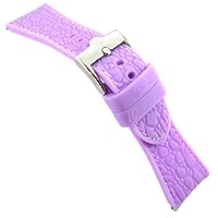 26mm Glam Rock Silicone Lavender White Stitching Curved Watch Band
