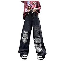 Jeans for Women High Waist Trendy 2024 Denim Pants Casual Fashion Bootcut Ripped Pant