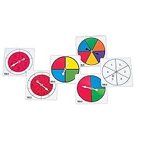 hand2mind Assorted Color and Number Spinners, Probability Spinner, Dry Erase Spinner Wheel, Plastic Spinners for Classroom, Arrow Game Spinner, Math Classroom Supplies, Math Manipulatives (Set of 6)