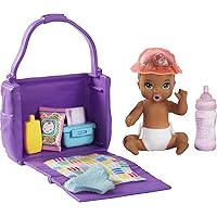 Barbie Skipper Babysitters Inc Doll & Accessories, Feeding & Bath Set with Color-Change Baby Doll, Tub & Accessories
