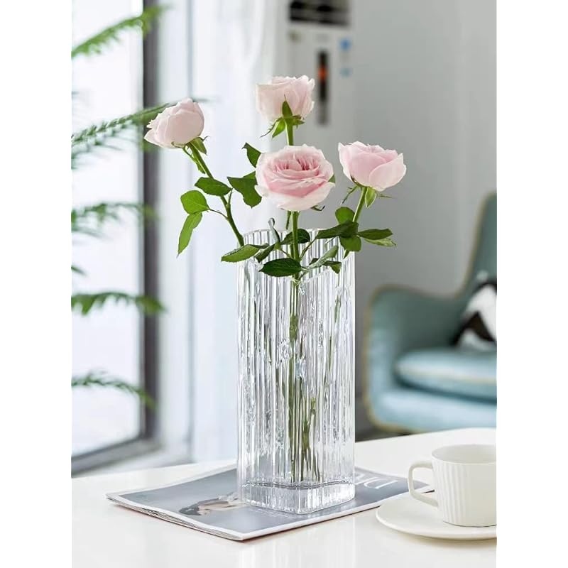 Mua YAKESD Glass Vase for Modern Home Decor, Clear Heart-Shaped ...