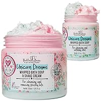 Bella & Bear Unicorn Dreams Whipped Bath Soap Bundle Full & Travel Size