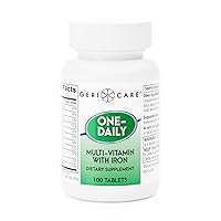 GeriCare One-Daily Multi-Vitamin with Iron Tablets,100 Count (Pack of 1)