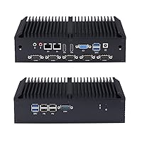 2 x Realtek Gigabit LAN 6 COM Industrial Fan Mini PC Router Intel 6th Gen Celeron 3855U Dual Core(NO RAM NO SSD)