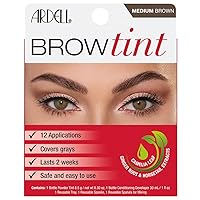 Ardell Brow Tint Medium Brown, Longer-lasting, Semi-permanent Brow Dye, with Natural Extracts, Complete Brow Tinting Kit, 1 pack