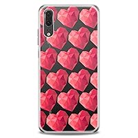 TPU Case Replacement for Huawei Mate 40 P50 P30 P20 P10 Plus 20X Nova 8 Pro Geometric Hearts Soft Cute Woman Slim fit Red Lovely Glam Print Pattern Design Flexible Silicone Cute Clear Girly