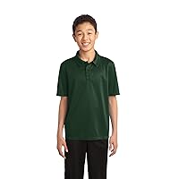 Port Authority Youth Silk Touch Performance Polo, Dark Green, X-Small