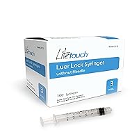 3mL Luer Lock Syringe, Sterile, Individually Sealed - 100 Syringes per Box (no needle)