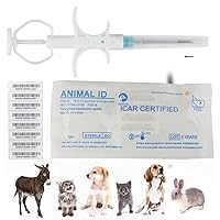 Universal Pet Microchip 134.2khz Registration Animal Implant Chip FDX-B Pet ID Microchip for The Management and Tracking of Dog Cat Cow Pig Rabbit Pigeon Fish (50 Packs, 1.4x8mm)