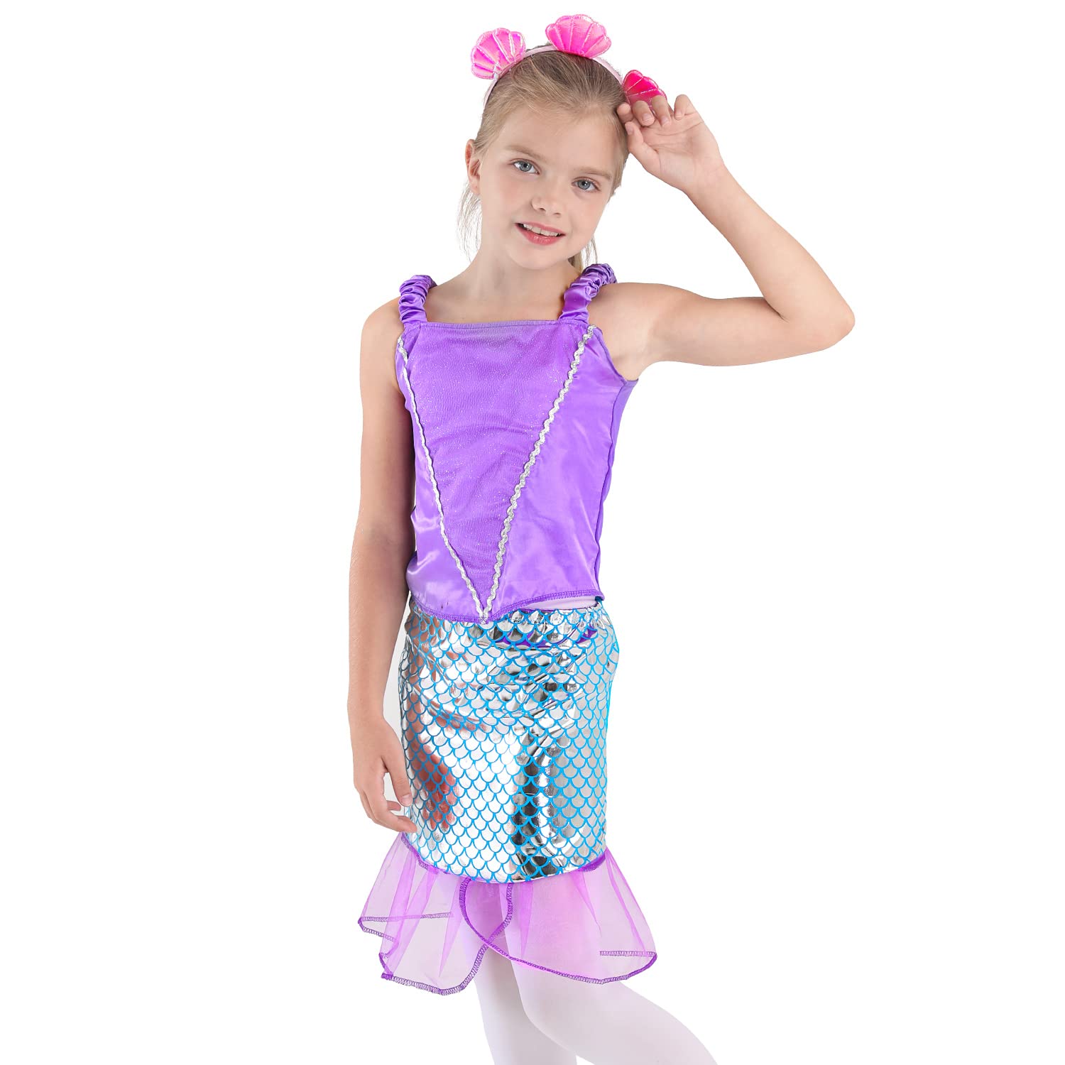 Toiijoy Girls Dress up Costume Set Princess,Fairy,Mermaid,Bride,Pop Star Costume for Little Girls Toddler Ages 3-6yrs